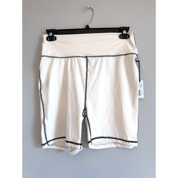 WeWoreWhat NWT $78 Corset Biker Short Off White WWAB13-01F21 Athletic XL - Picture 1 of 5